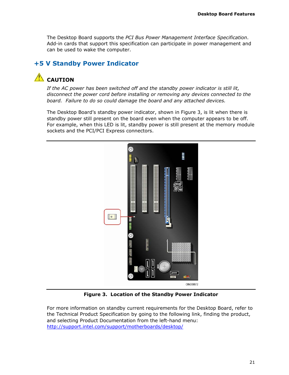5 v standby power indicator | Intel DP45SG User Manual | Page 21 / 86
