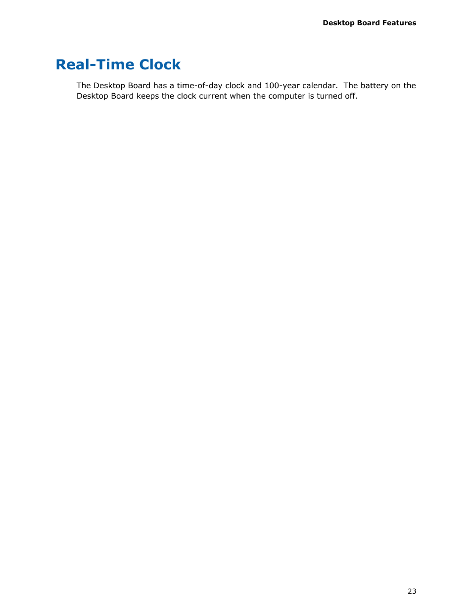 Real-time clock | Intel DP45SG User Manual | Page 23 / 86