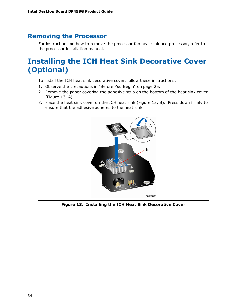 Removing the processor | Intel DP45SG User Manual | Page 34 / 86