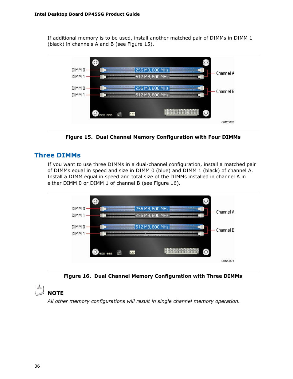 Three dimms | Intel DP45SG User Manual | Page 36 / 86