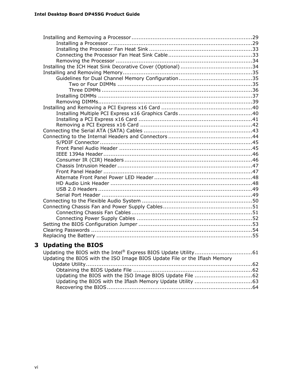 Intel DP45SG User Manual | Page 6 / 86