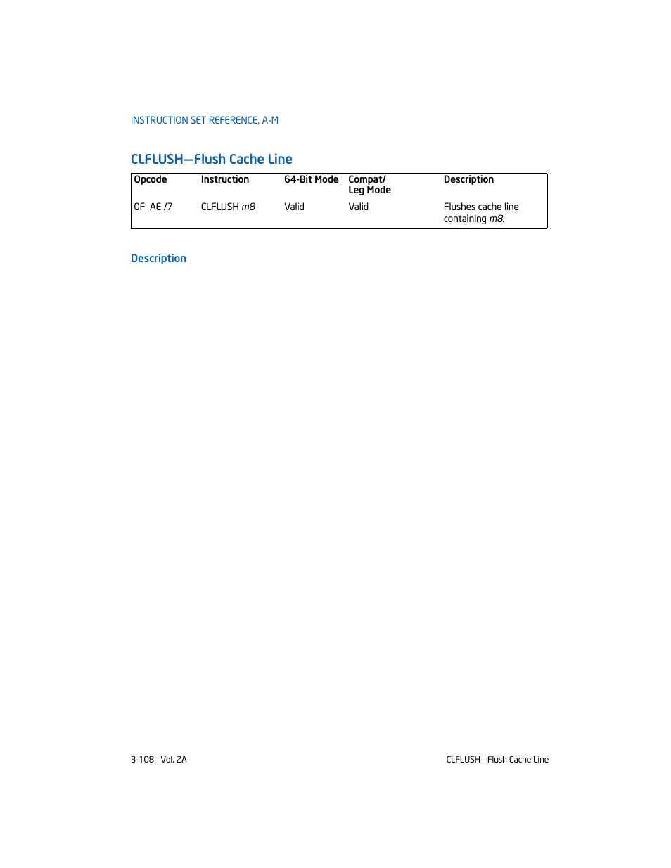 Clflush-flush cache line, Clflush—flush cache line | Intel 253666-024US User Manual | Page 154 / 760
