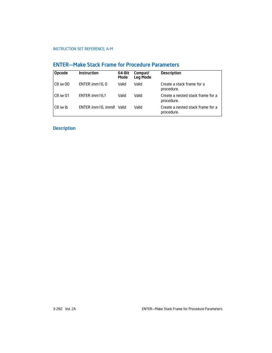 Enter-make stack frame for procedure parameters, Enter—make stack frame for procedure parameters | Intel 253666-024US User Manual | Page 328 / 760
