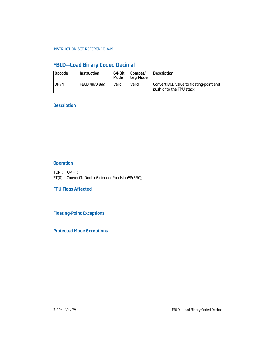 Fbld-load binary coded decimal, Fbld—load binary coded decimal | Intel 253666-024US User Manual | Page 340 / 760