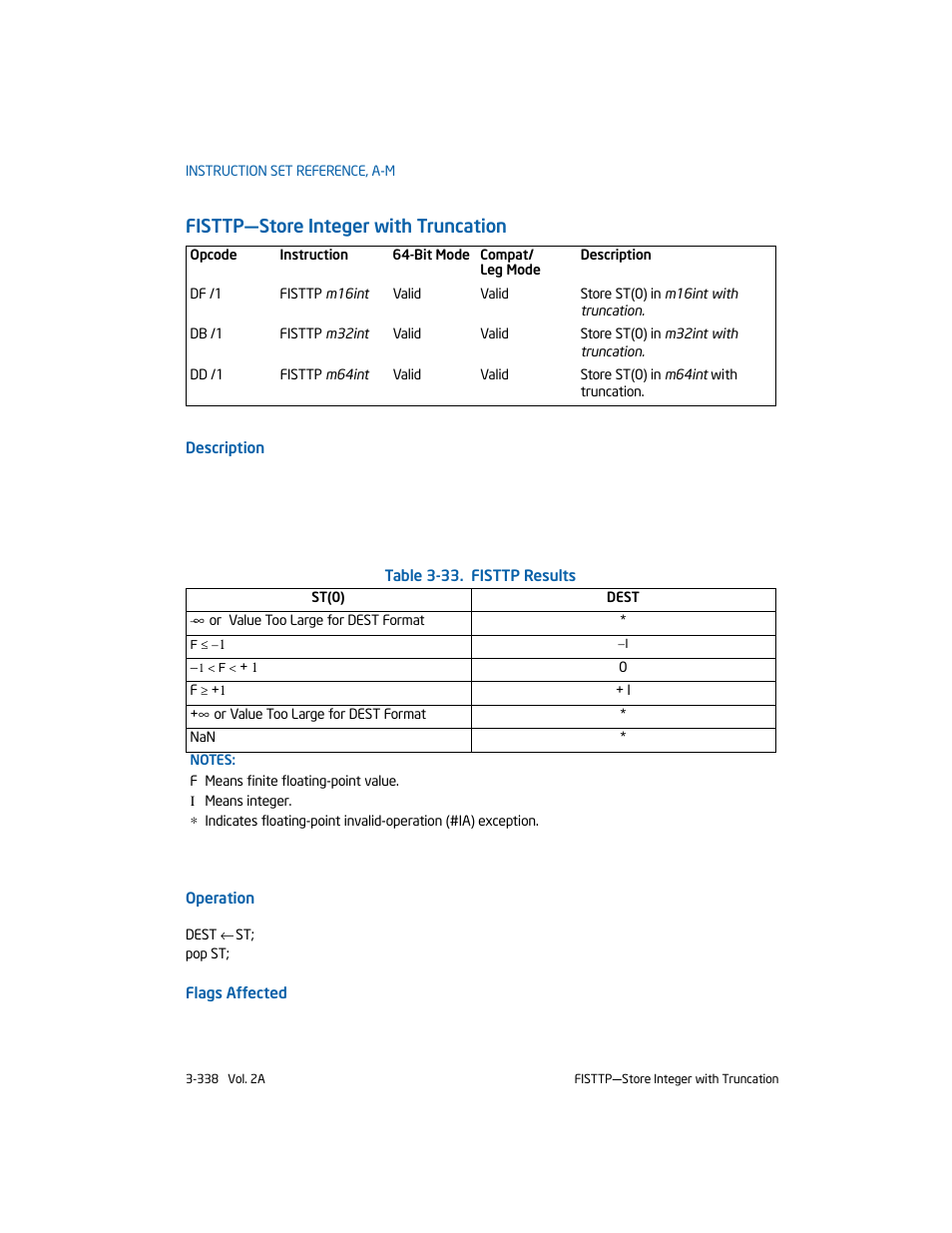 Fisttp-store integer with truncation, Fisttp—store integer with truncation | Intel 253666-024US User Manual | Page 384 / 760
