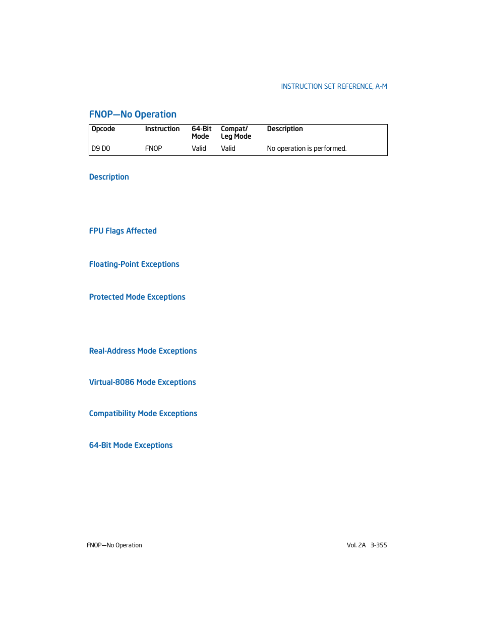 Fnop-no operation, Fnop—no operation | Intel 253666-024US User Manual | Page 401 / 760