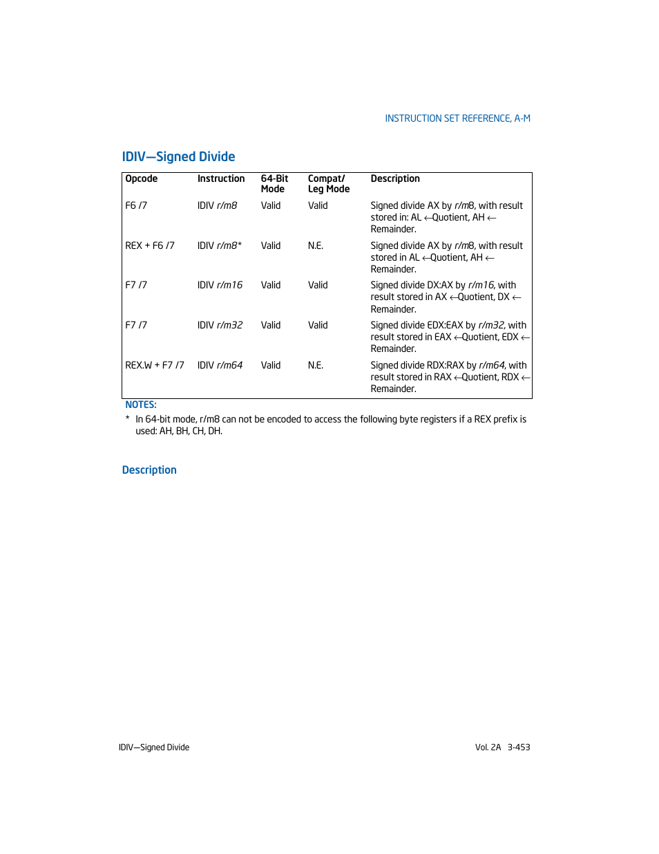 Idiv-signed divide, Idiv—signed divide | Intel 253666-024US User Manual | Page 499 / 760