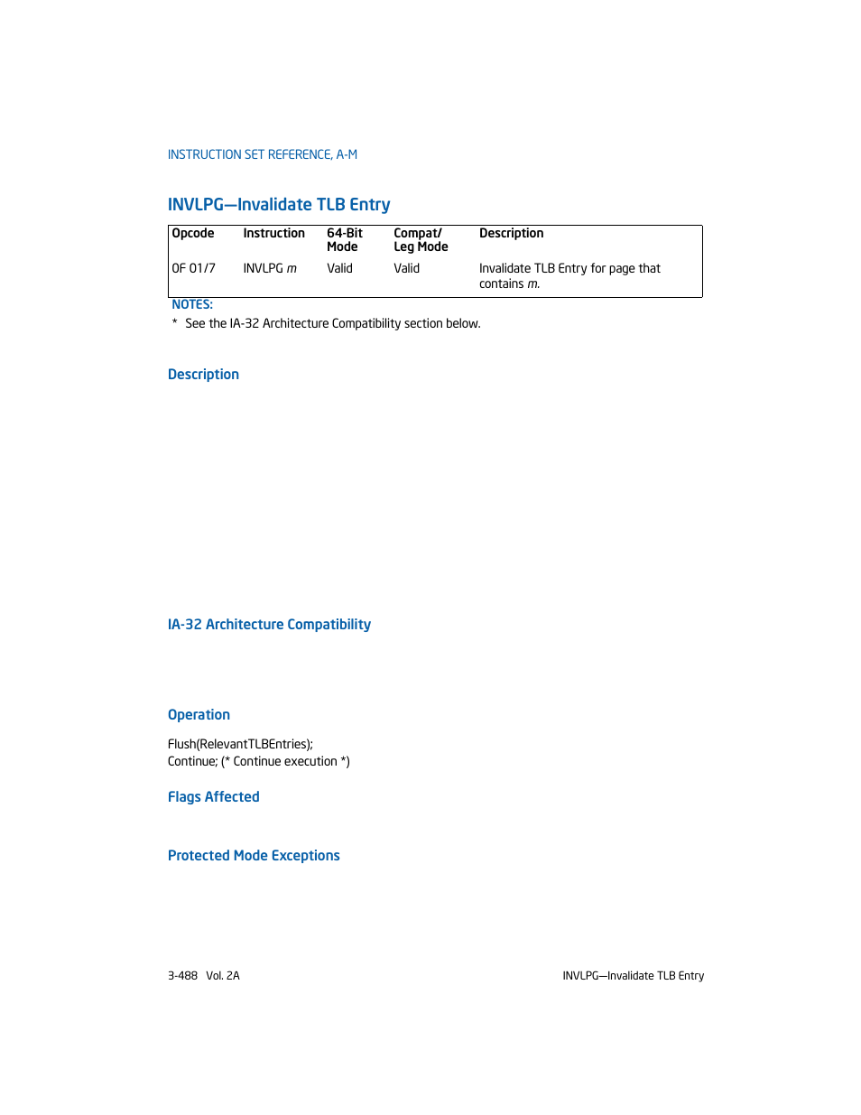 Invlpg-invalidate tlb entry, Invlpg—invalidate tlb entry | Intel 253666-024US User Manual | Page 534 / 760
