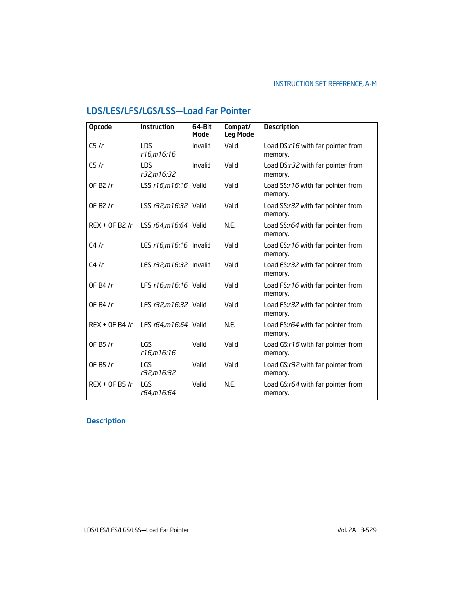 Lds/les/lfs/lgs/lss-load far pointer, Lds/les/lfs/lgs/lss—load far pointer | Intel 253666-024US User Manual | Page 575 / 760