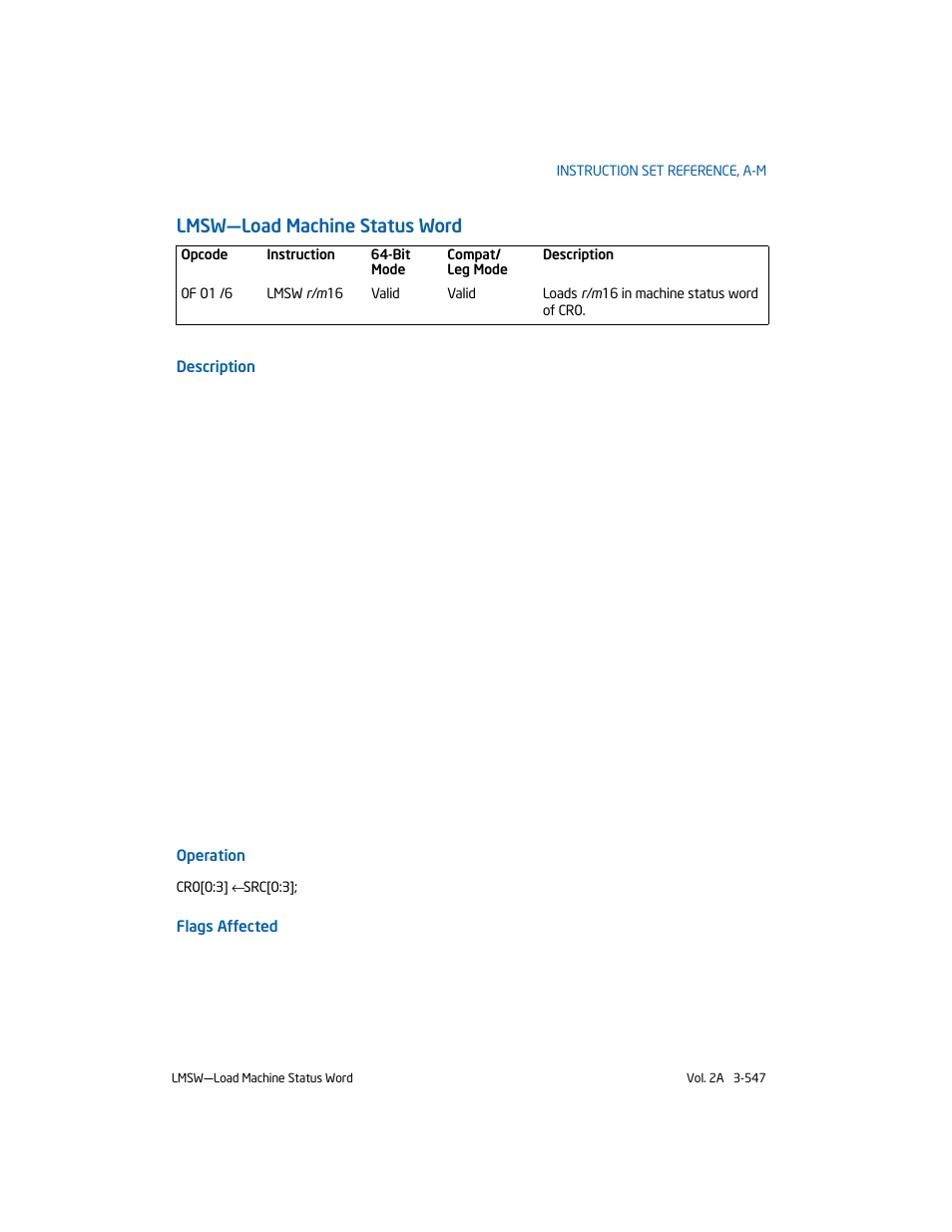 Lmsw-load machine status word, Lmsw—load machine status word | Intel 253666-024US User Manual | Page 593 / 760