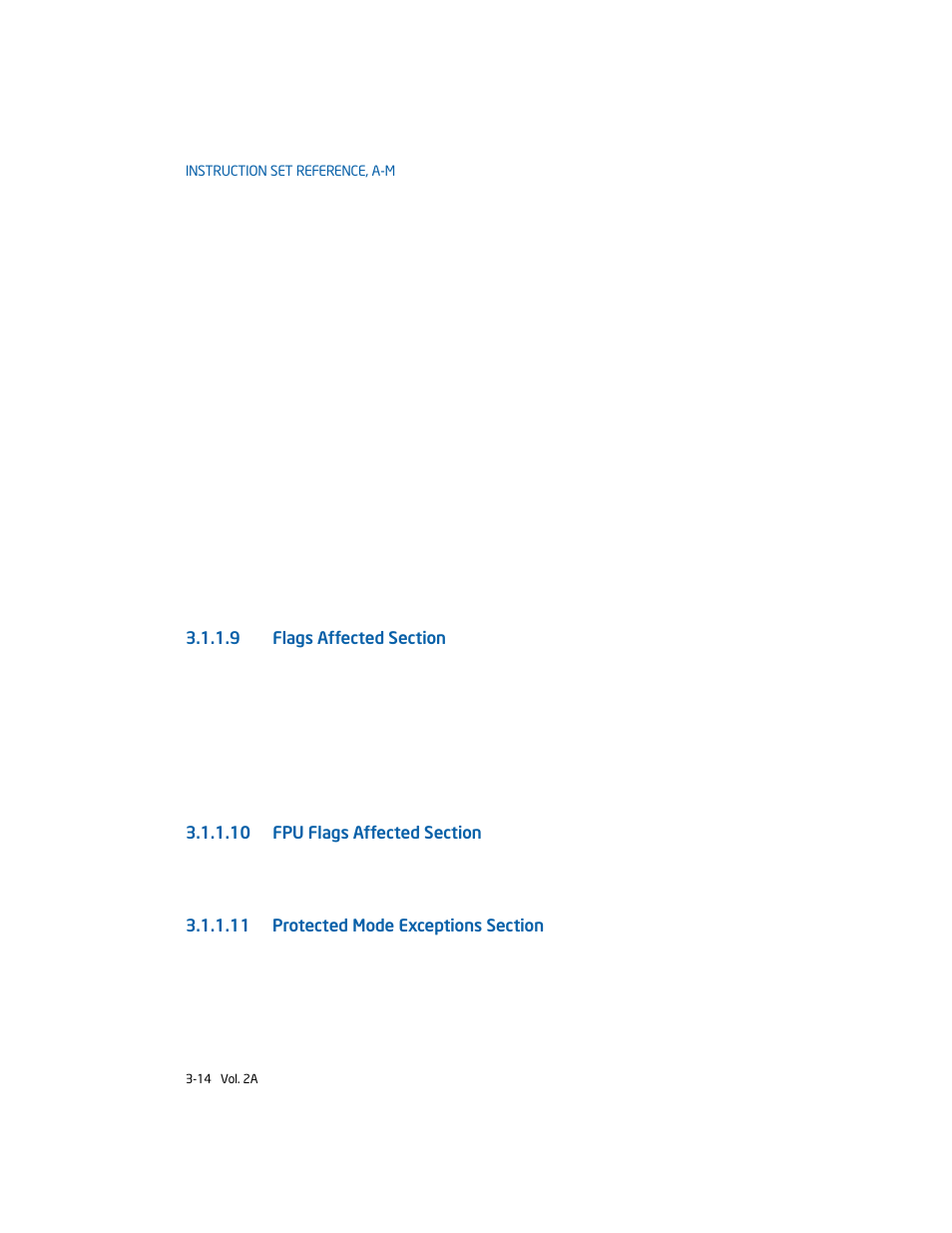 9 flags affected section, 10 fpu flags affected section, 11 protected mode exceptions section | Intel 253666-024US User Manual | Page 60 / 760