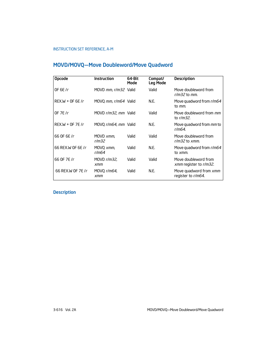 Movd/movq-move doubleword/move quadword, Movd/movq—move doubleword/move quadword | Intel 253666-024US User Manual | Page 662 / 760