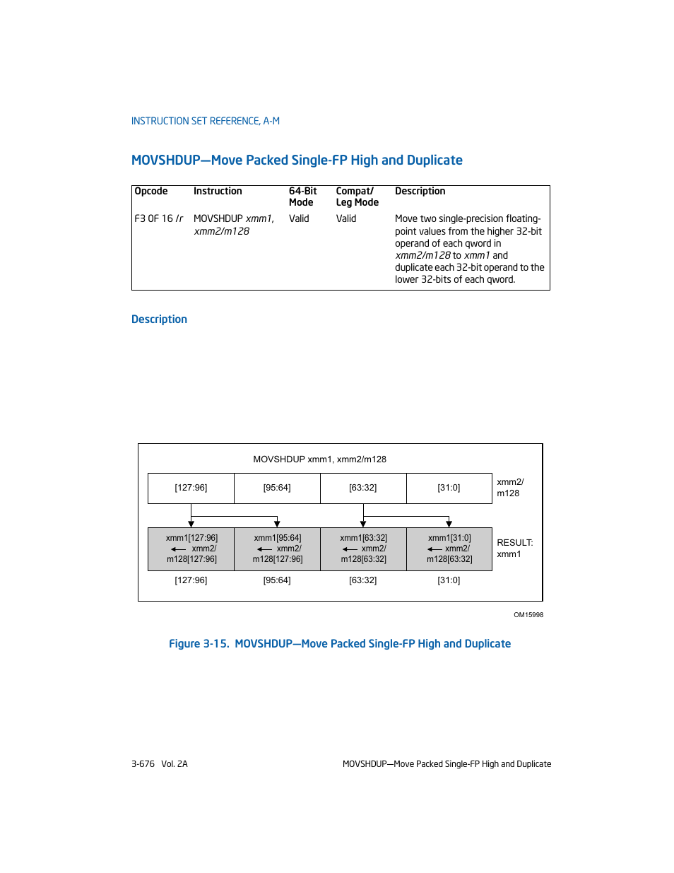 Movshdup-move packed single-fp high and duplicate, Movshdup—move packed single-fp high and duplicate | Intel 253666-024US User Manual | Page 722 / 760