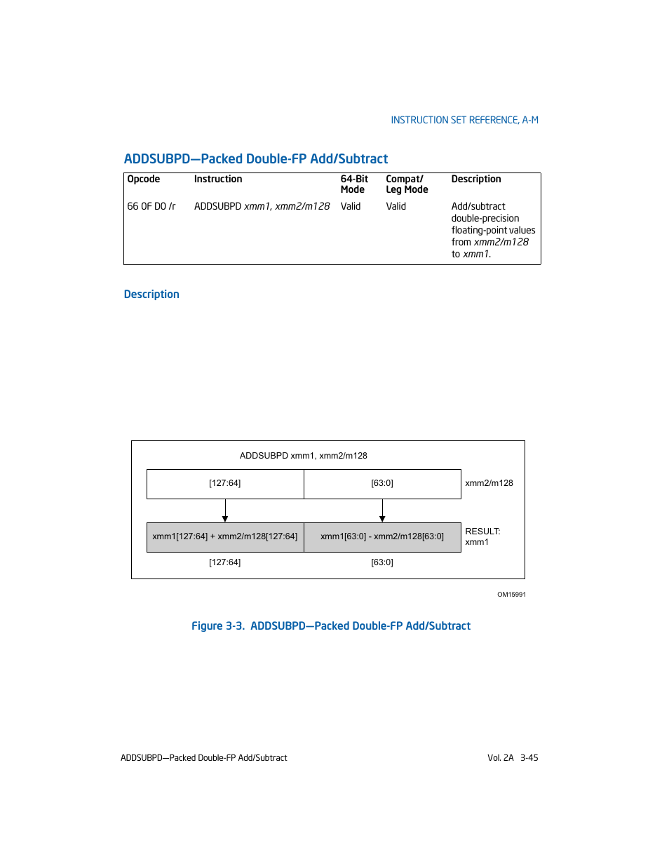 Addsubpd-packed double-fp add/subtract, Addsubpd—packed double-fp add/subtract | Intel 253666-024US User Manual | Page 91 / 760