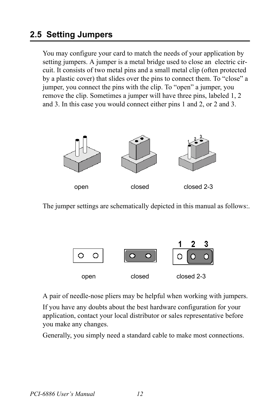 5 setting jumpers, Setting jumpers | Intel CELERON PCI-6886 User Manual | Page 22 / 102