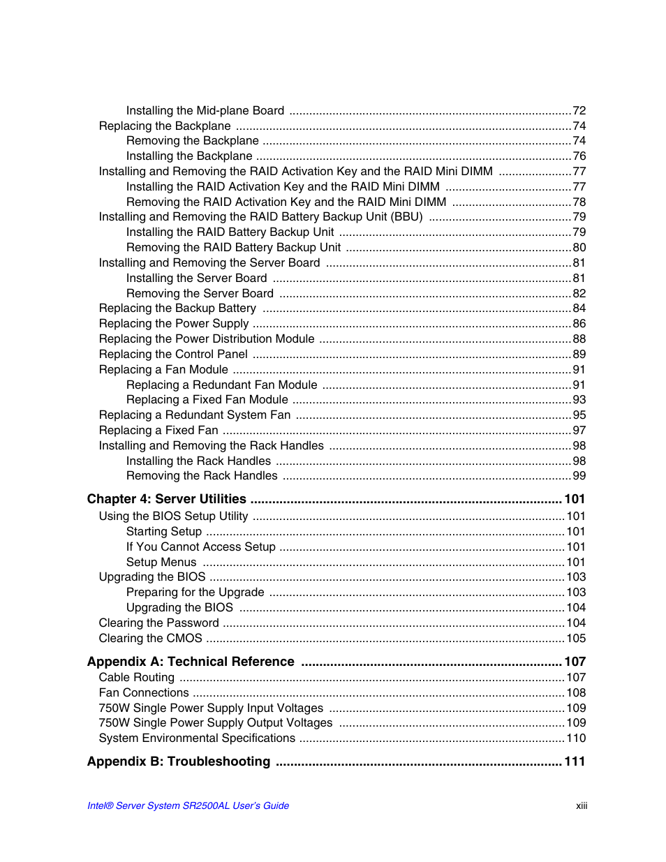 Intel SERVER SYSTEM SR2500AL User Manual | Page 13 / 210