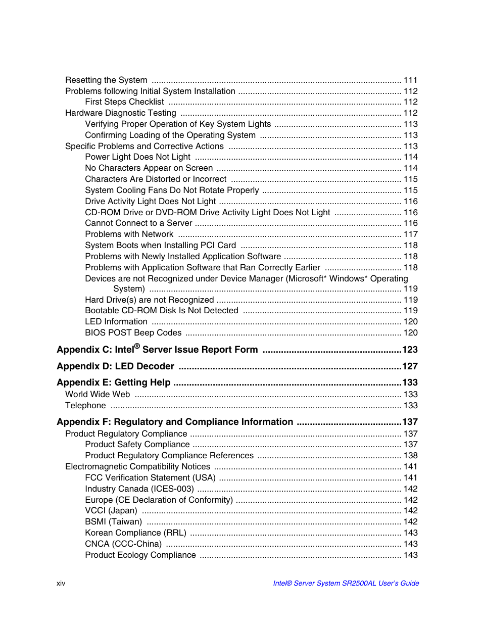 Intel SERVER SYSTEM SR2500AL User Manual | Page 14 / 210