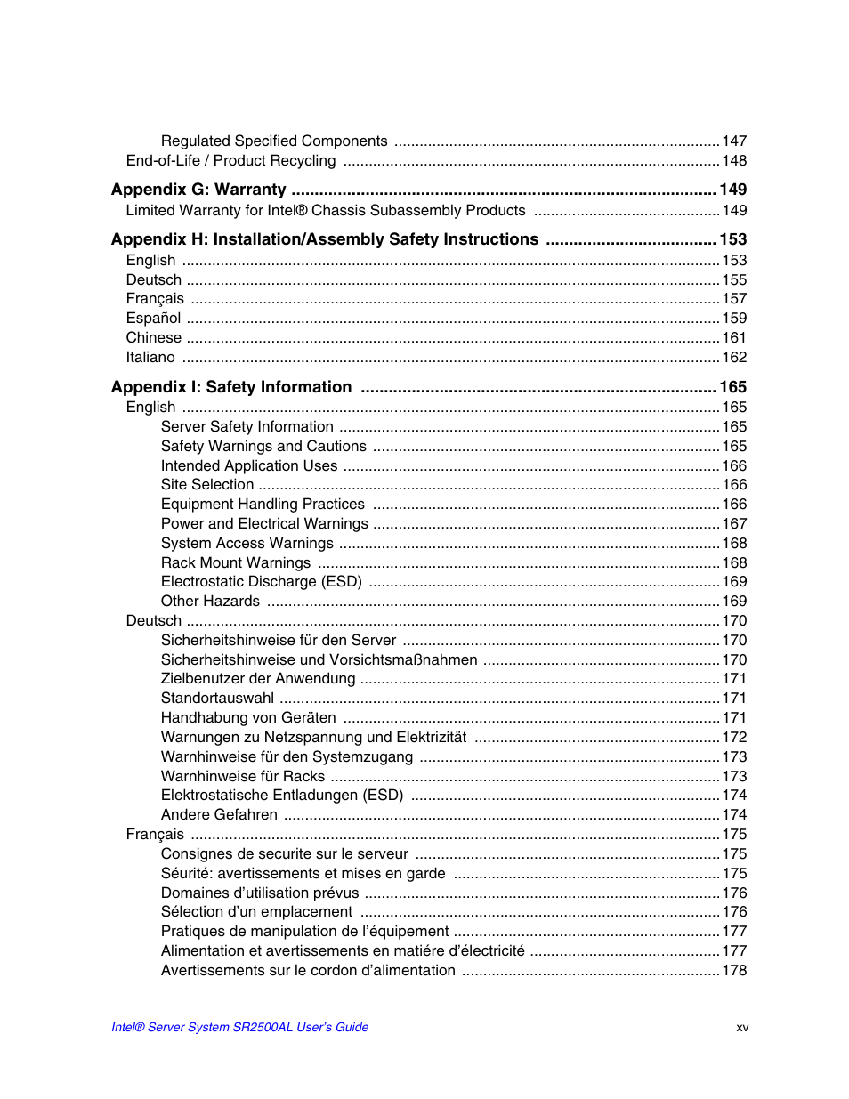 Intel SERVER SYSTEM SR2500AL User Manual | Page 15 / 210