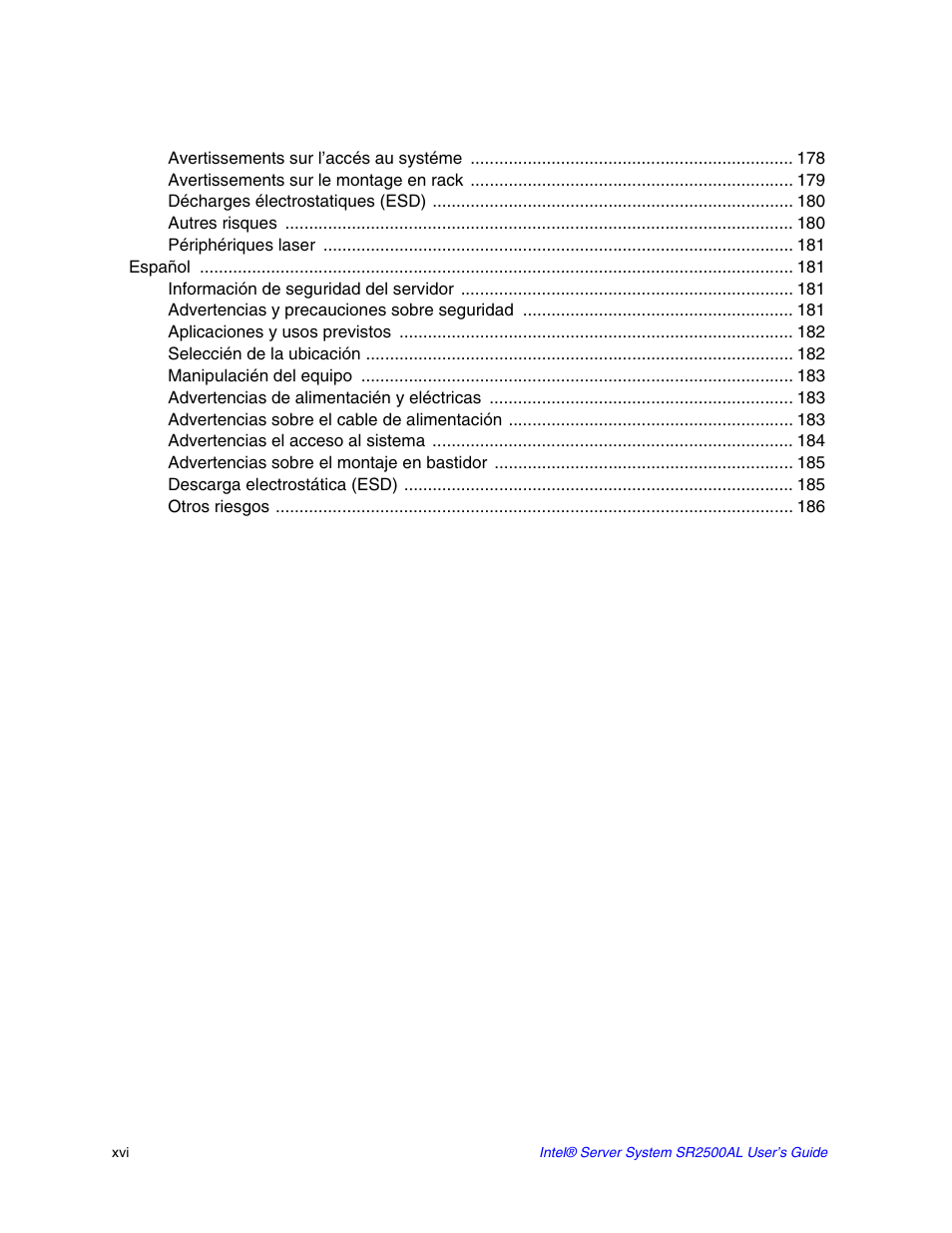 Intel SERVER SYSTEM SR2500AL User Manual | Page 16 / 210