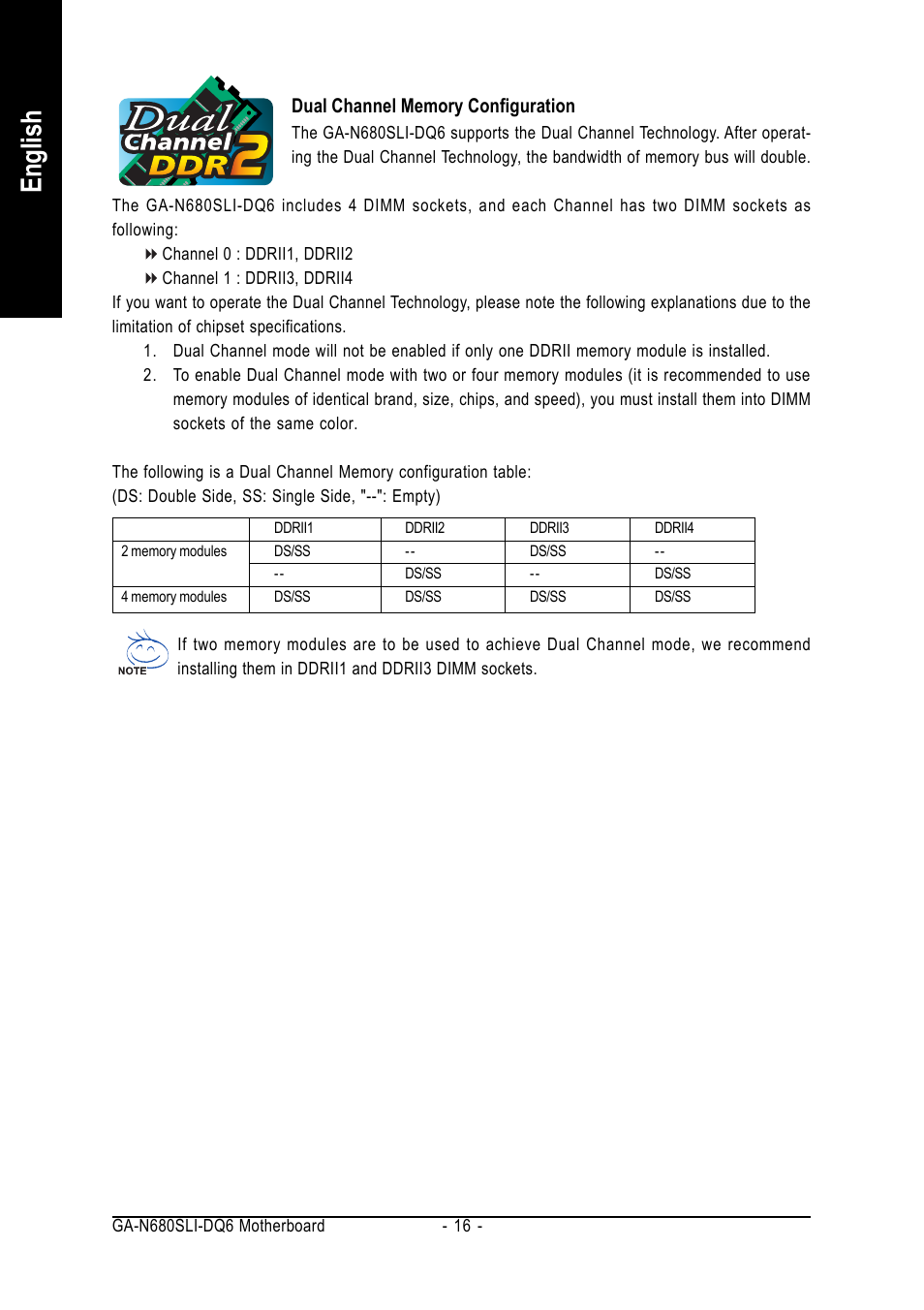 English | Intel GA-N680SLI-DQ6 User Manual | Page 16 / 112
