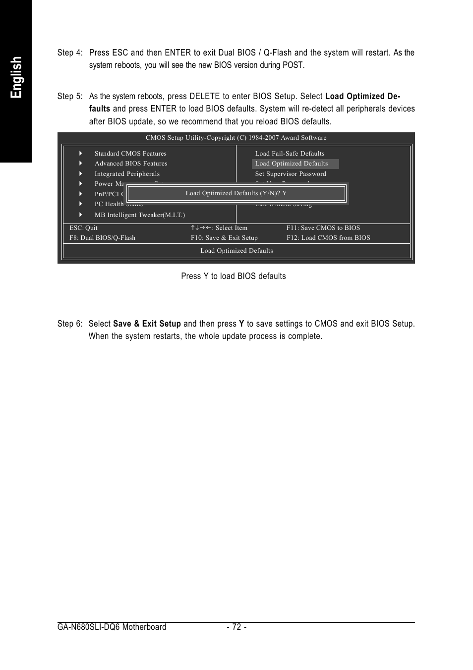 English | Intel GA-N680SLI-DQ6 User Manual | Page 72 / 112