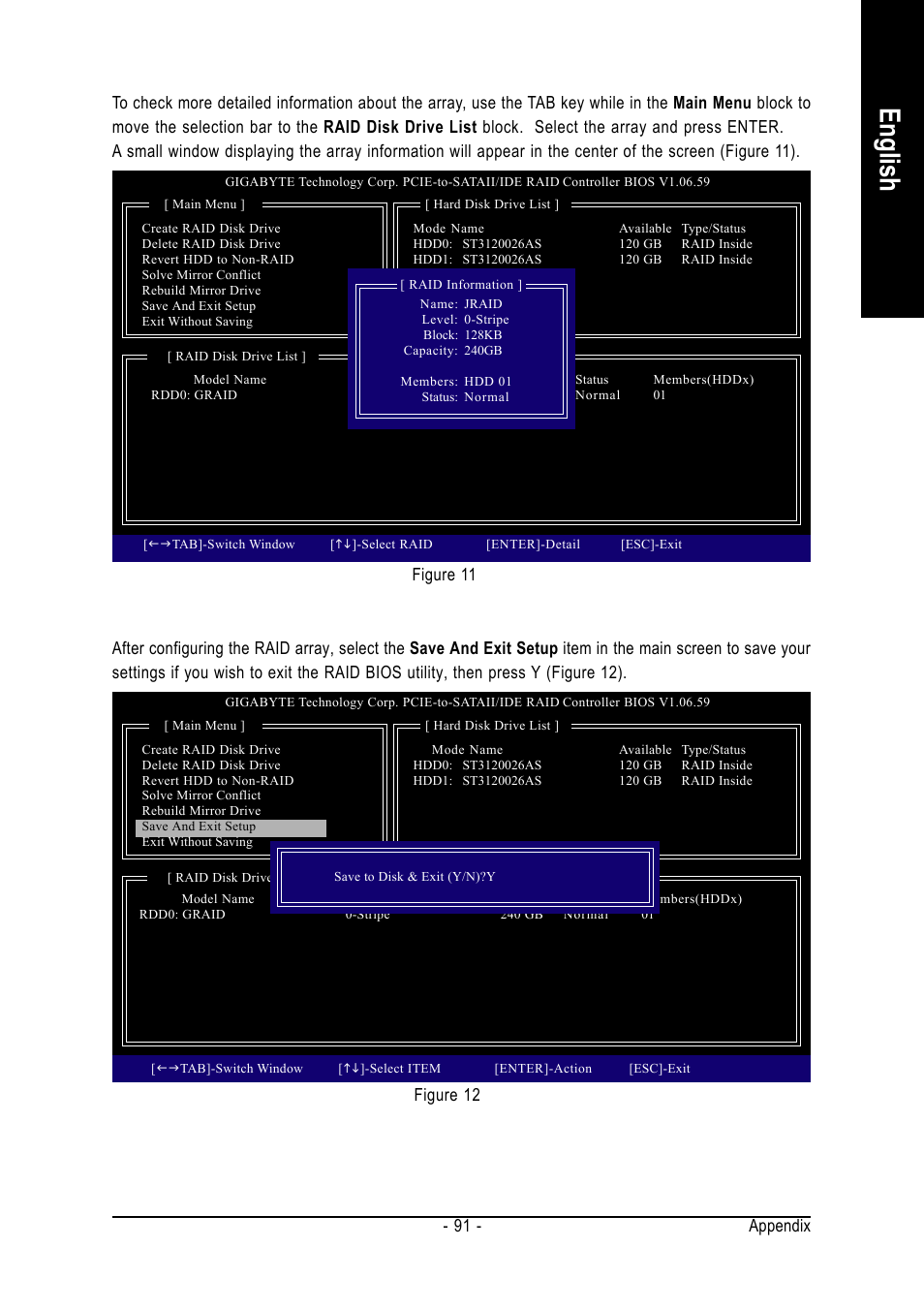 English, Appendix - 91, Figure 11 figure 12 | Intel GA-N680SLI-DQ6 User Manual | Page 91 / 112