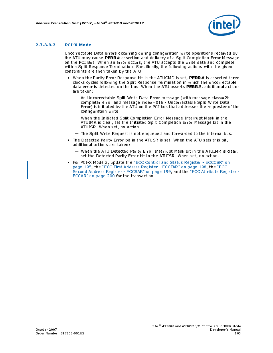 2 pci-x mode, Pci-x mode | Intel CONTROLLERS 413808 User Manual | Page 105 / 824
