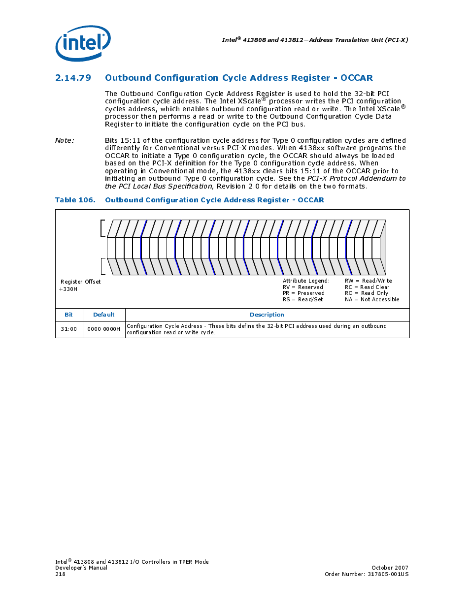 Intel, Bit default description | Intel CONTROLLERS 413808 User Manual | Page 218 / 824