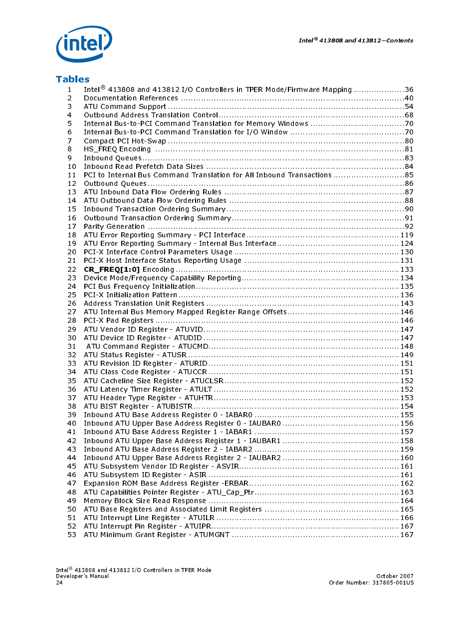 Tables | Intel CONTROLLERS 413808 User Manual | Page 24 / 824