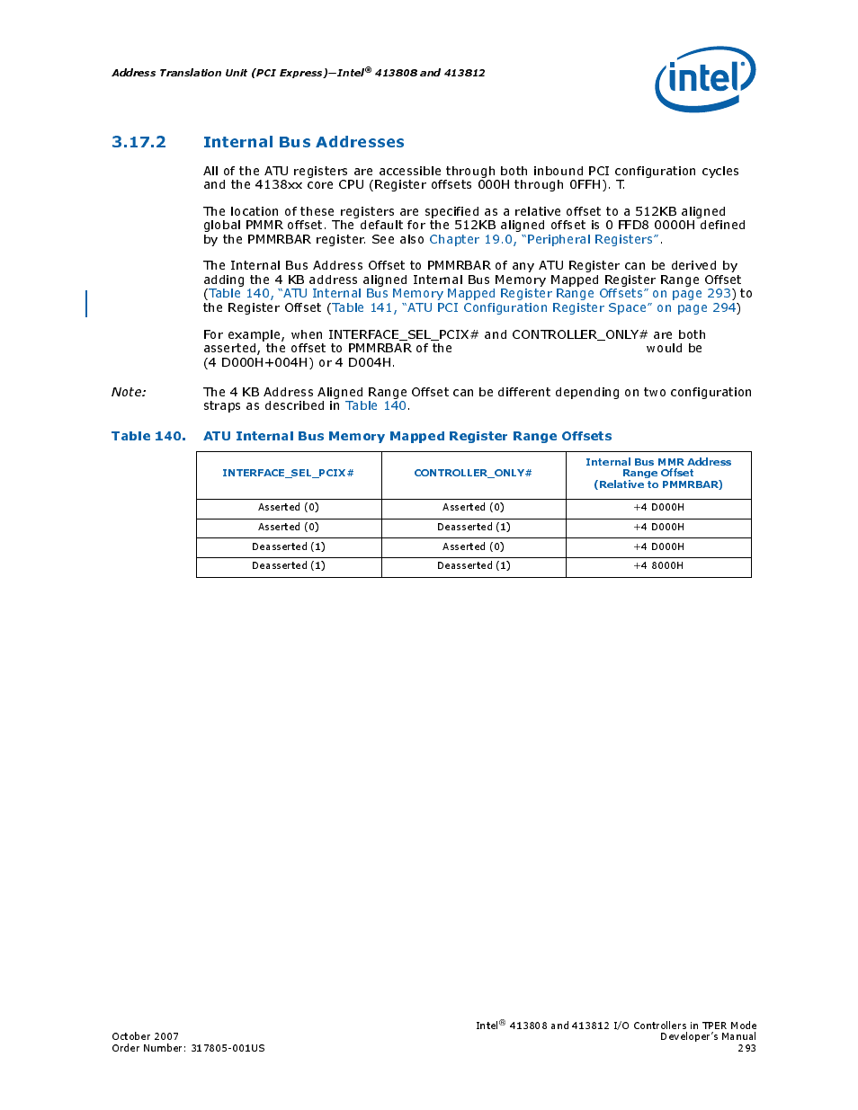 2 internal bus addresses | Intel CONTROLLERS 413808 User Manual | Page 293 / 824