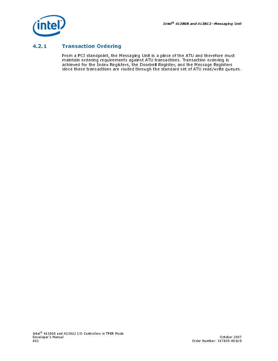 1 transaction ordering | Intel CONTROLLERS 413808 User Manual | Page 402 / 824