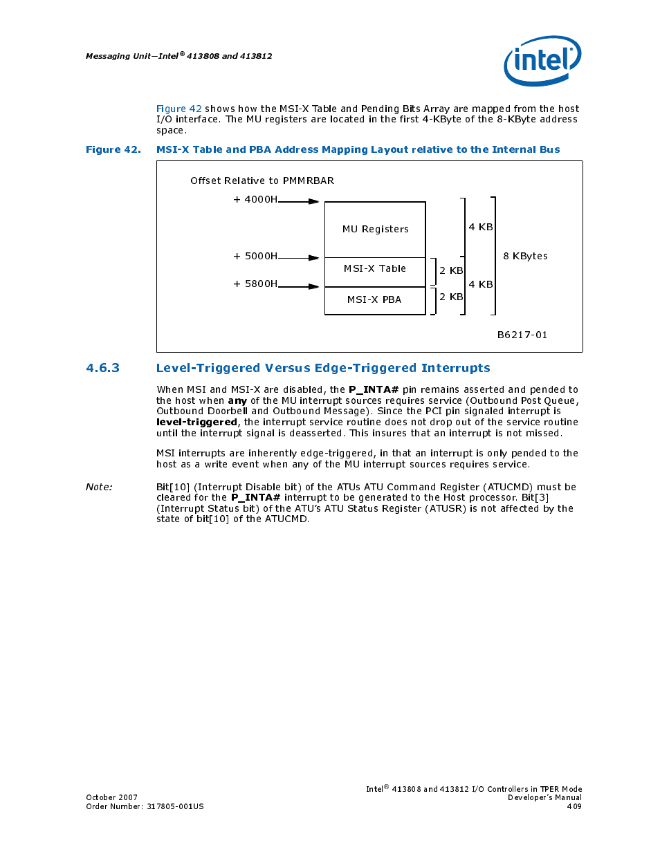 3 level-triggered versus edge-triggered interrupts, P_inta, Level-triggered | Intel CONTROLLERS 413808 User Manual | Page 409 / 824