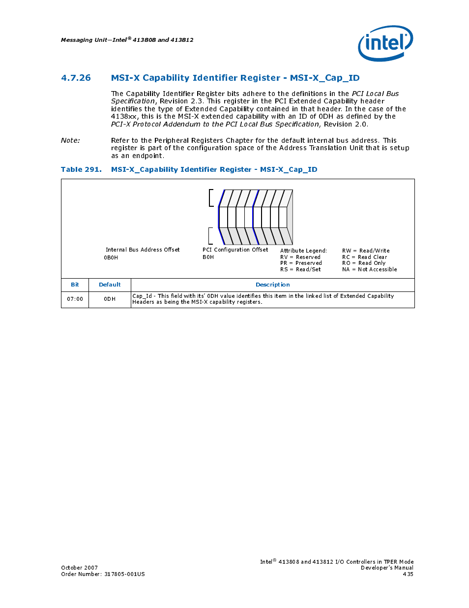 Msi-x_cap_id | Intel CONTROLLERS 413808 User Manual | Page 435 / 824
