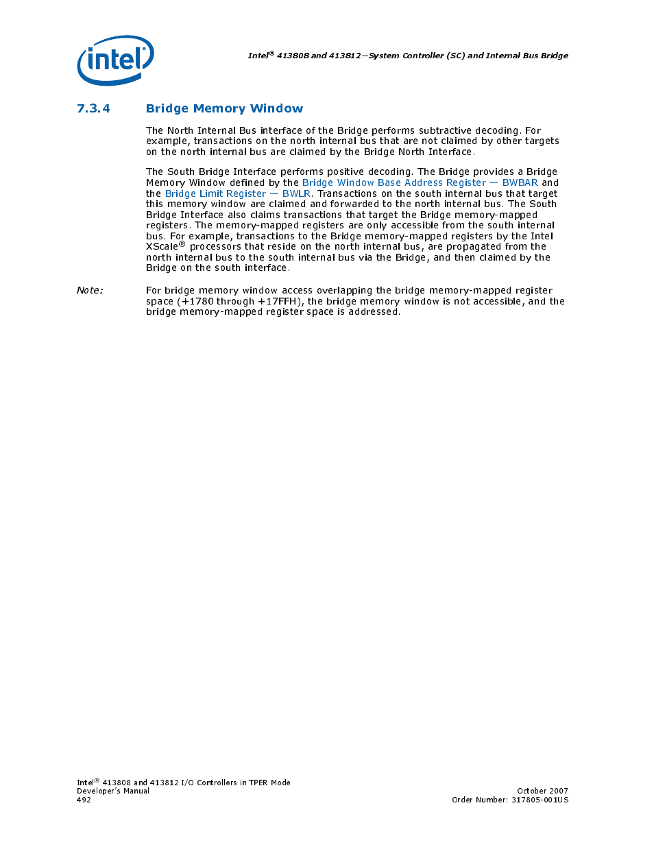 4 bridge memory window | Intel CONTROLLERS 413808 User Manual | Page 492 / 824