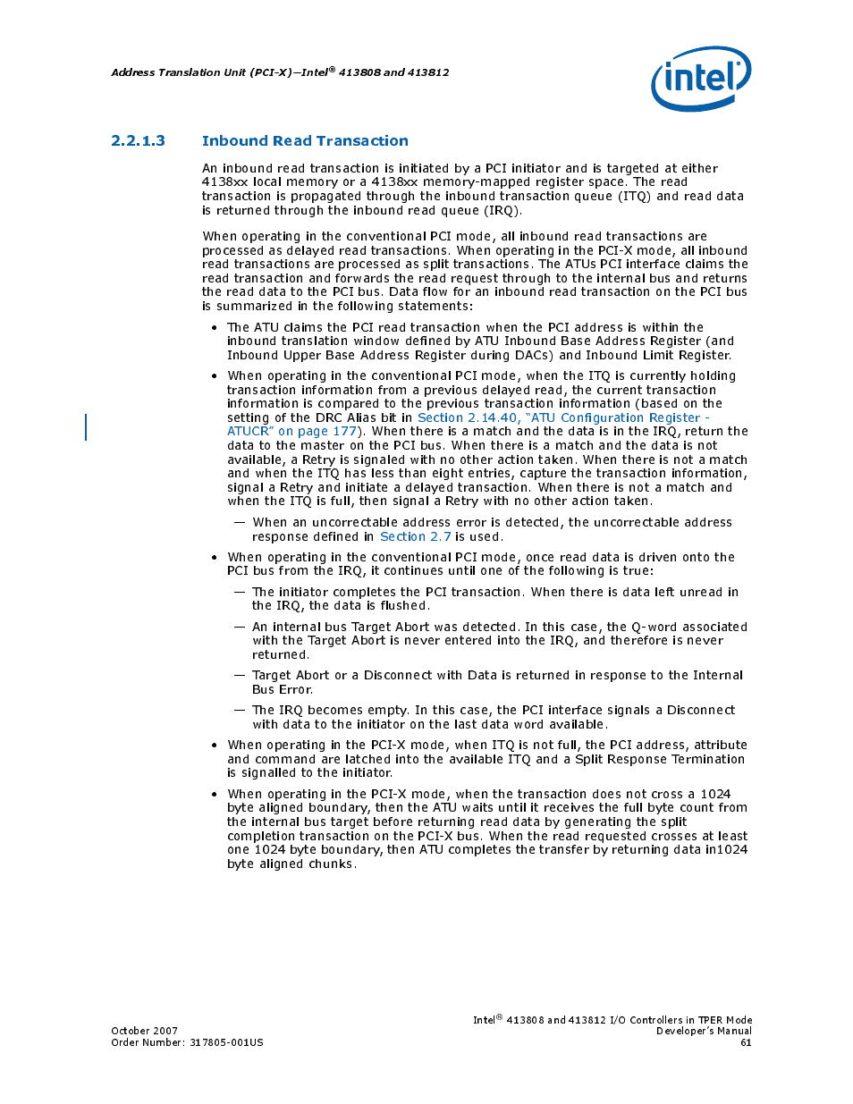 3 inbound read transaction | Intel CONTROLLERS 413808 User Manual | Page 61 / 824