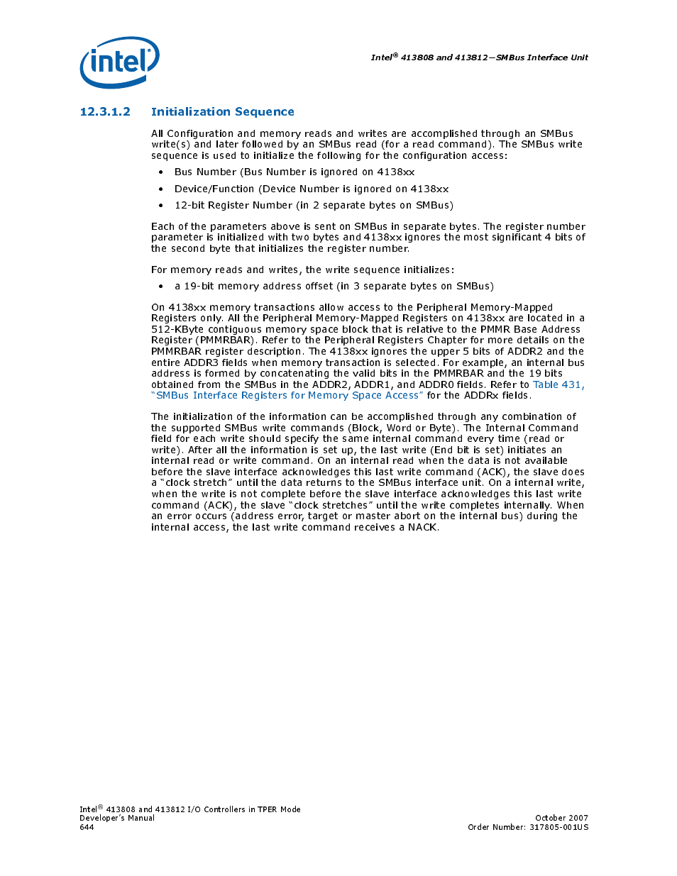 2 initialization sequence | Intel CONTROLLERS 413808 User Manual | Page 644 / 824