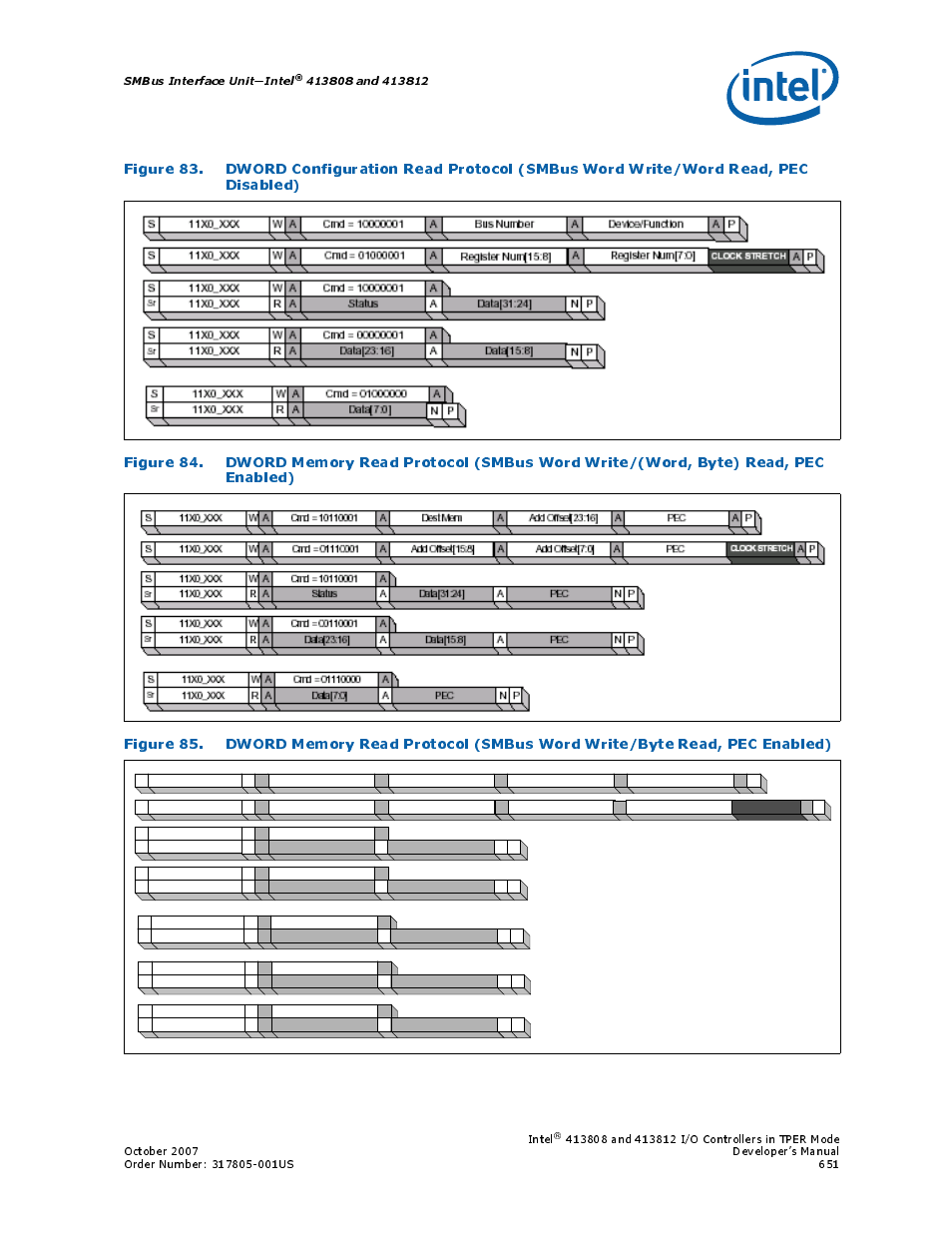 Figure 85, Figure 83, Smbus interface unit—intel | Intel | Intel CONTROLLERS 413808 User Manual | Page 651 / 824