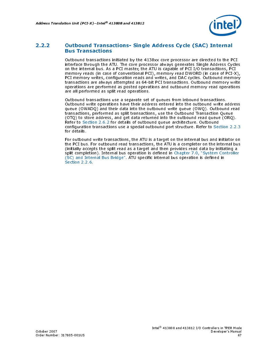 Section | Intel CONTROLLERS 413808 User Manual | Page 67 / 824