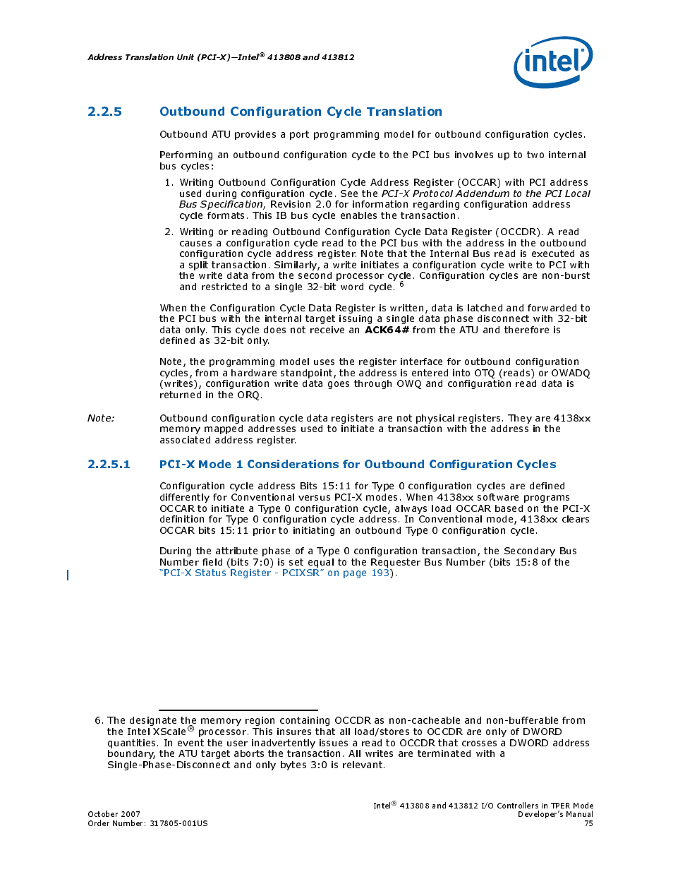 5 outbound configuration cycle translation | Intel CONTROLLERS 413808 User Manual | Page 75 / 824