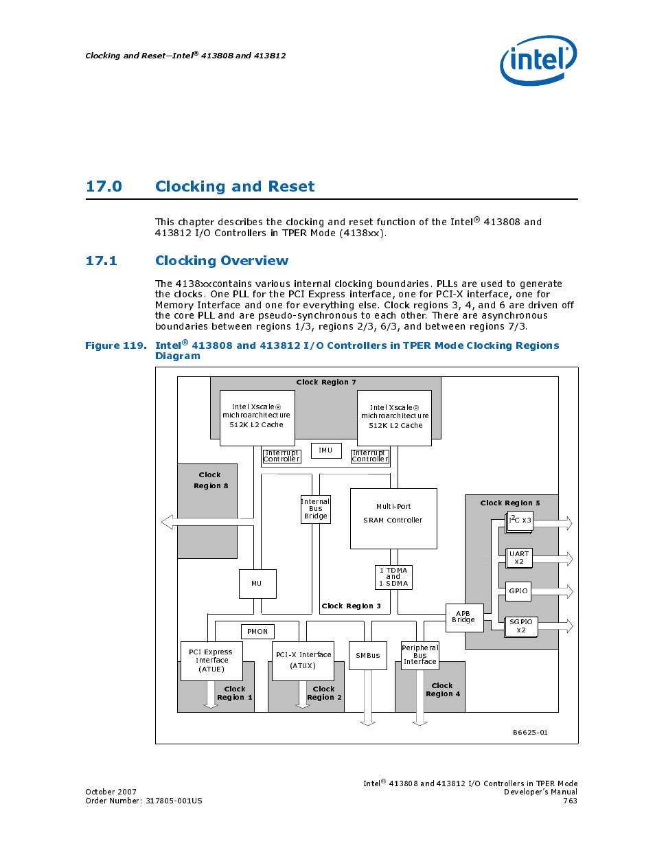 0 clocking and reset, 1 clocking overview, 119 intel | Figure 119. intel | Intel CONTROLLERS 413808 User Manual | Page 763 / 824