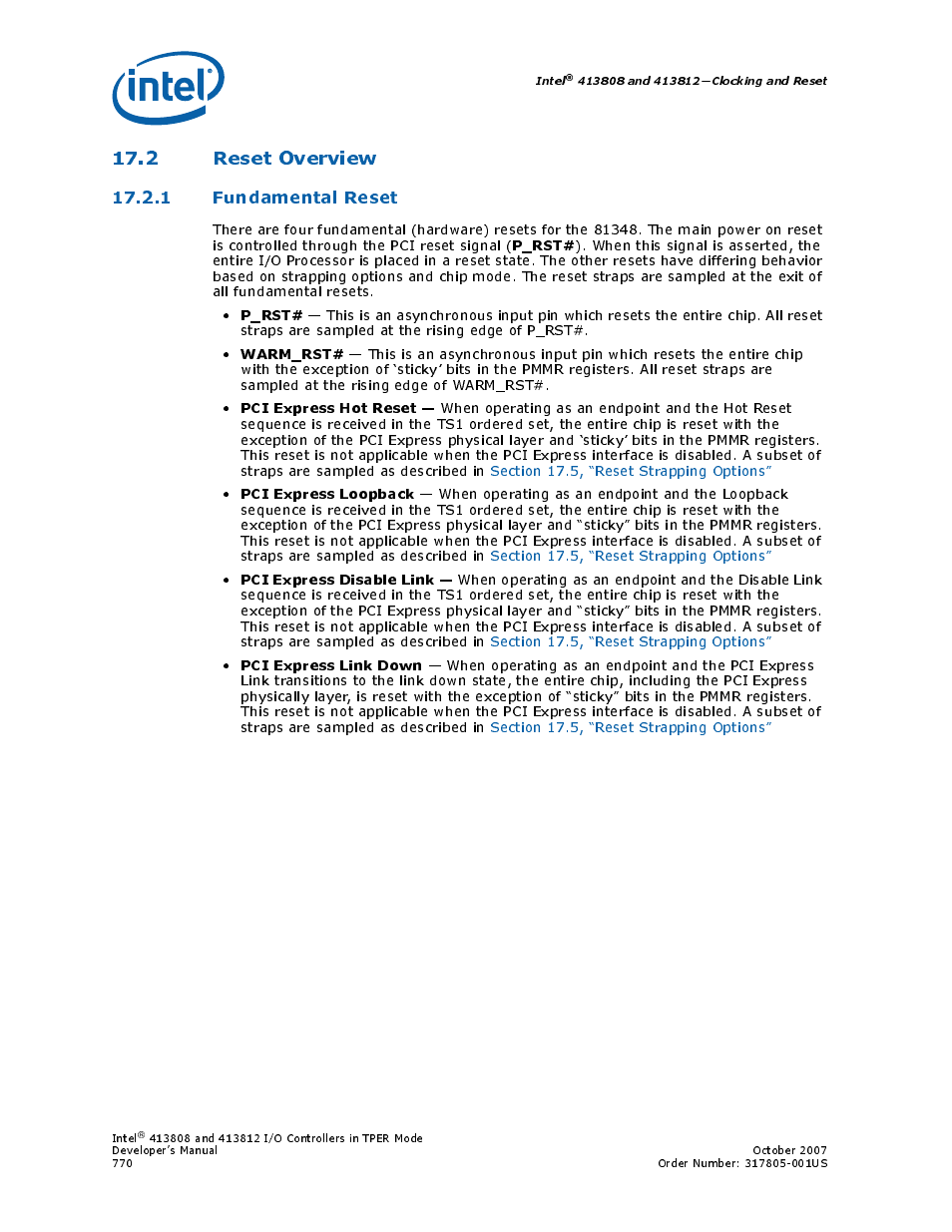 2 reset overview, 1 fundamental reset | Intel CONTROLLERS 413808 User Manual | Page 770 / 824