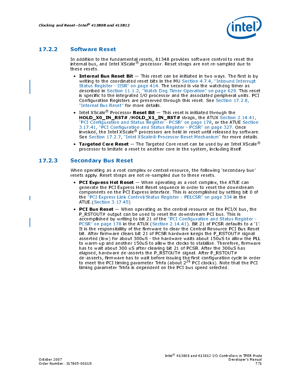 2 software reset, 3 secondary bus reset | Intel CONTROLLERS 413808 User Manual | Page 771 / 824