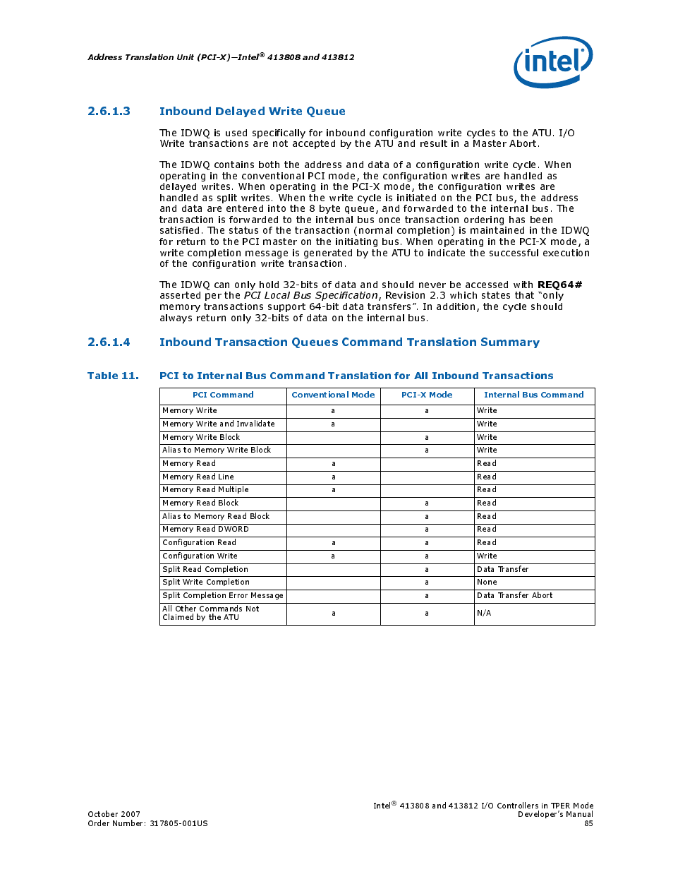 3 inbound delayed write queue, Req64 | Intel CONTROLLERS 413808 User Manual | Page 85 / 824
