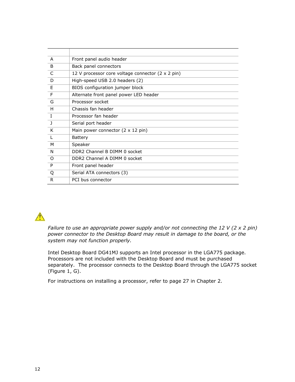 Processor | Intel DG41MJ User Manual | Page 12 / 68