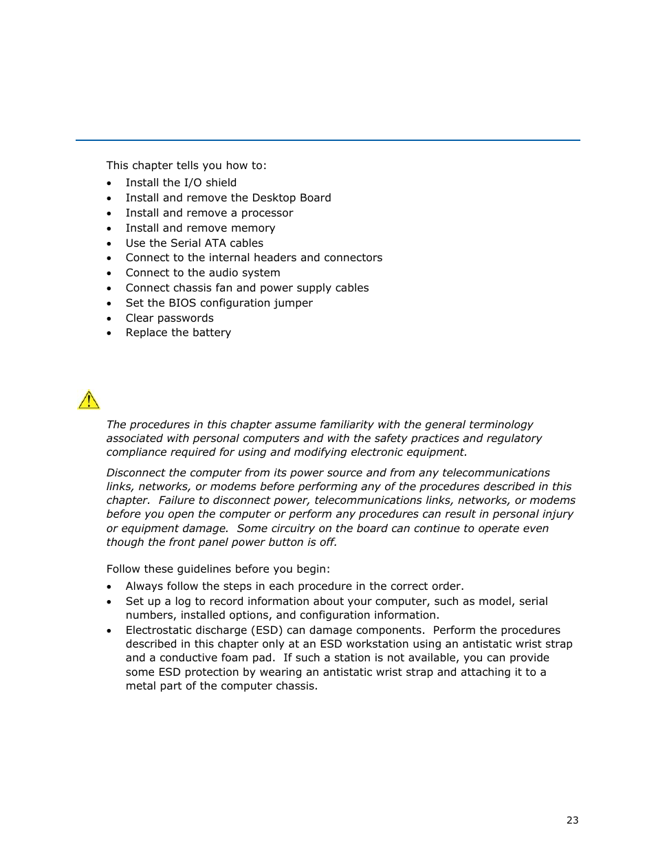 Before you begin | Intel DG41MJ User Manual | Page 23 / 68