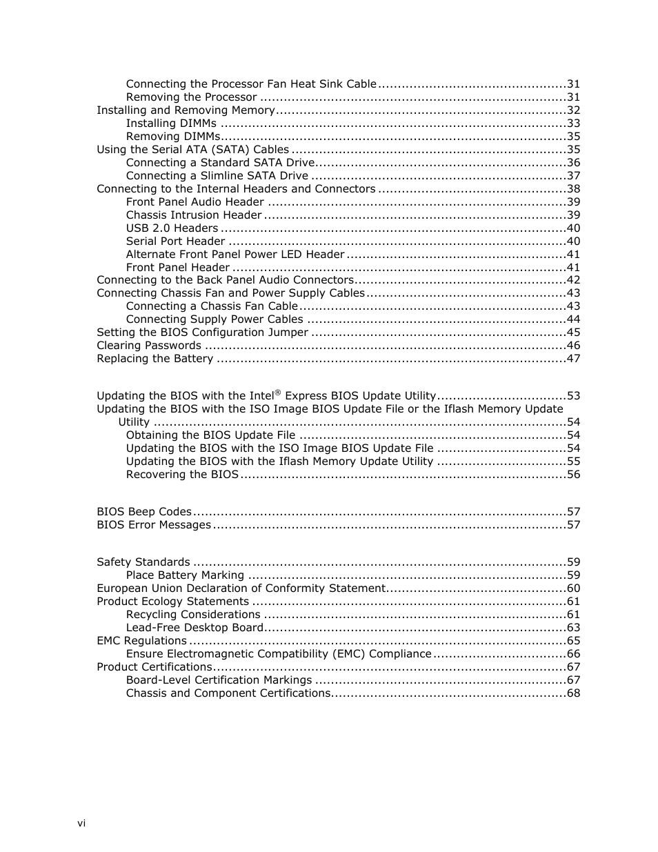 Intel DG41MJ User Manual | Page 6 / 68