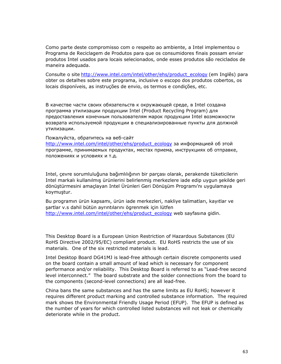 Lead-free desktop board | Intel DG41MJ User Manual | Page 63 / 68