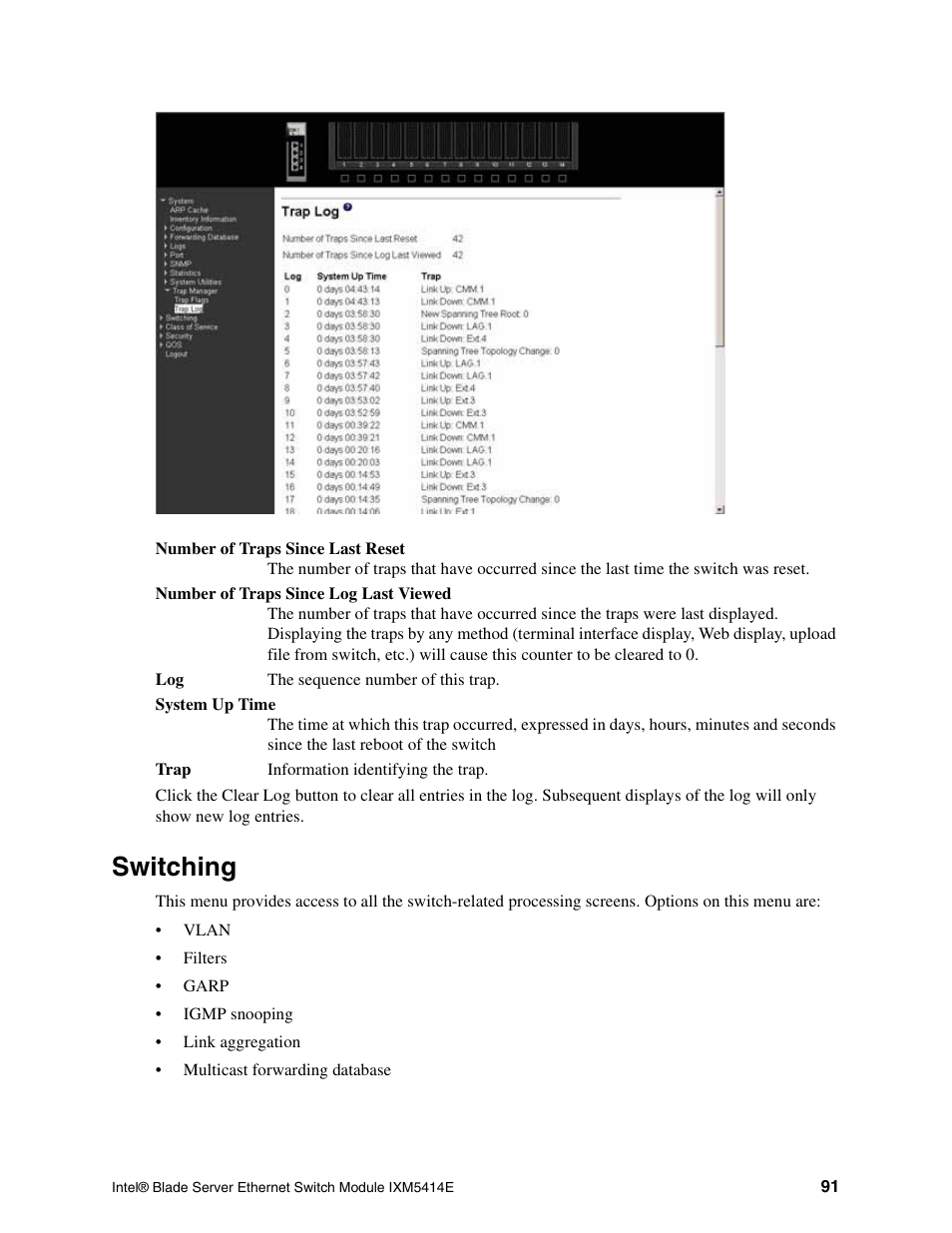 Switching | Intel IXM5414E User Manual | Page 101 / 294