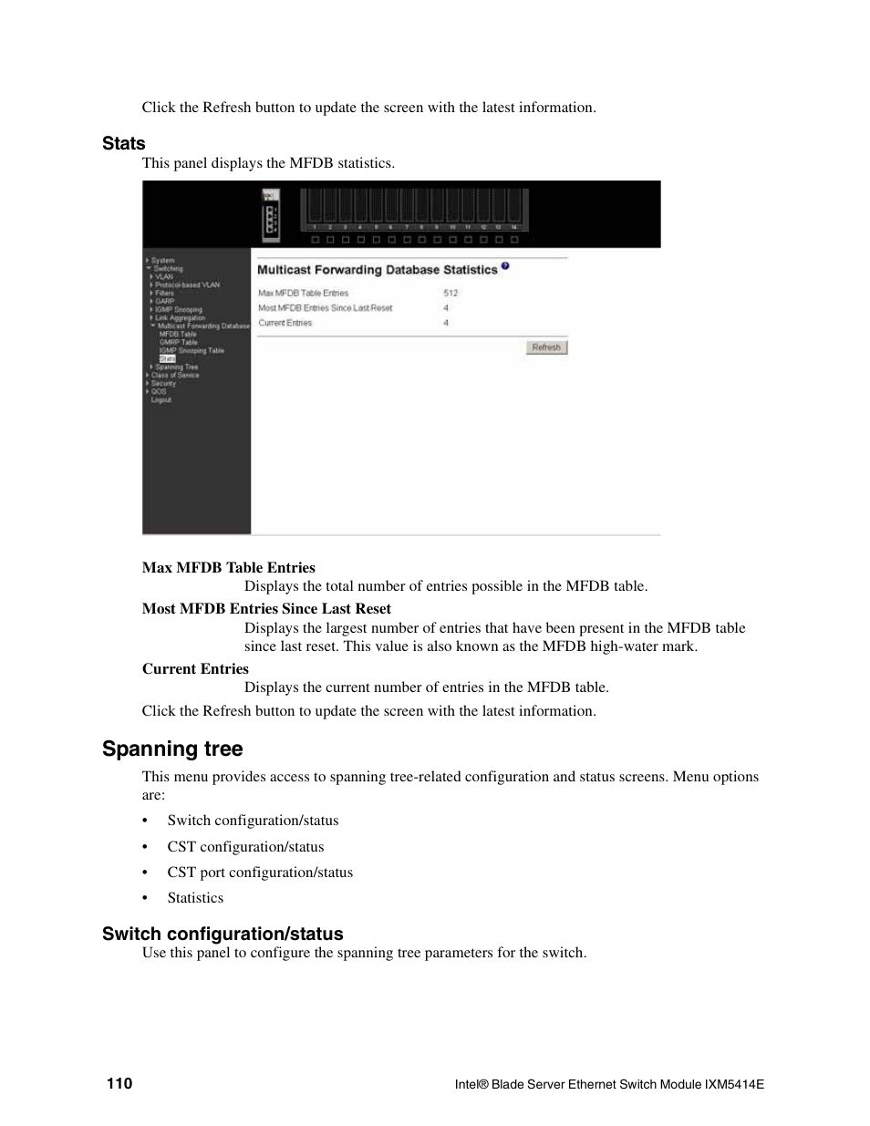 Spanning tree | Intel IXM5414E User Manual | Page 120 / 294