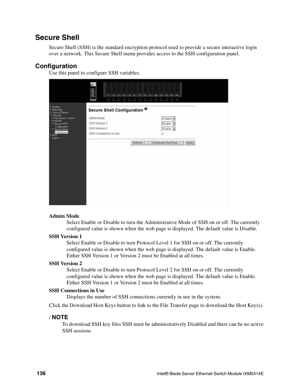 Secure shell | Intel IXM5414E User Manual | Page 146 / 294